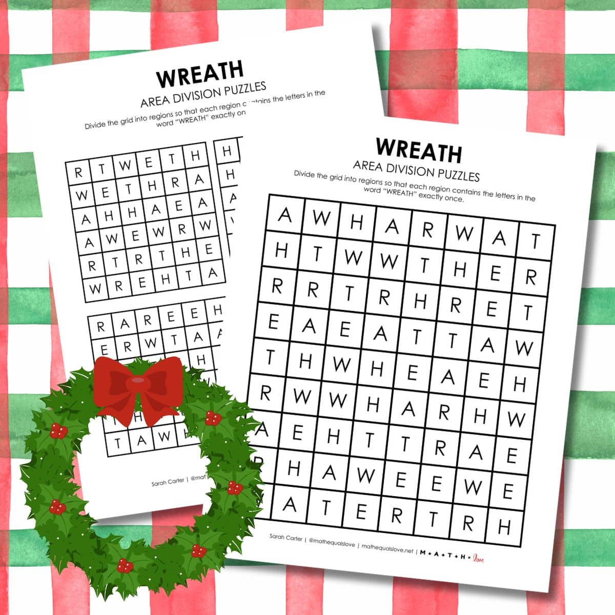 wreath christmas logic puzzle printable free.