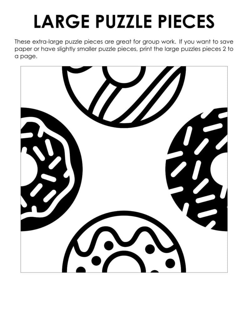 large puzzle piece version of donut square edge matching puzzle. 