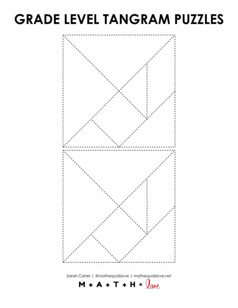 printable tangram pieces template for grade level tangram puzzles. 