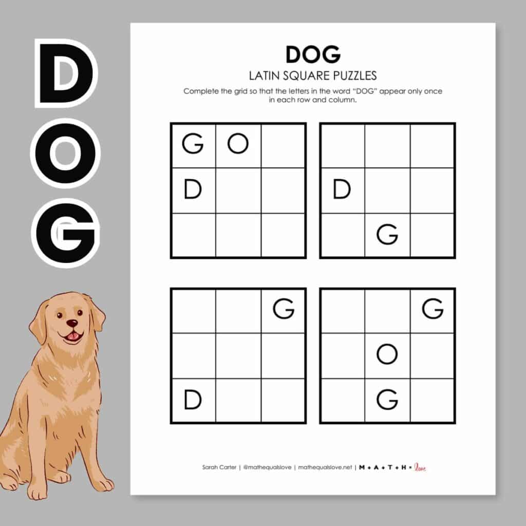dog latin square logic puzzle.