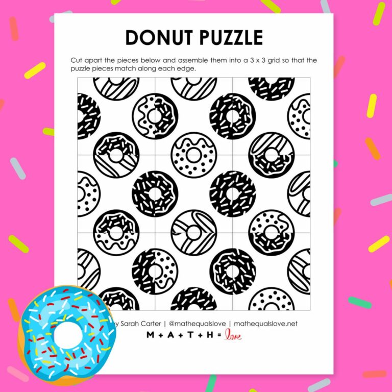 donut square edge matching puzzle.