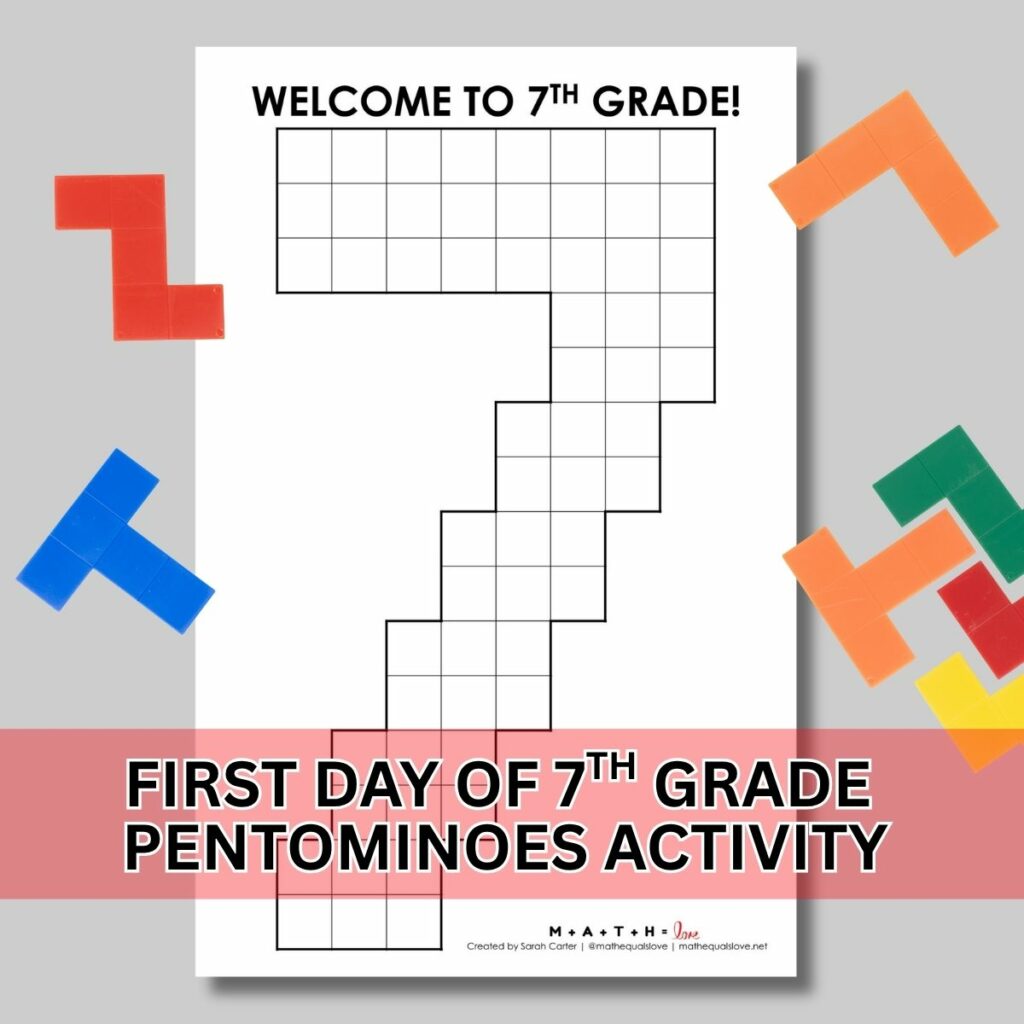7th grade first day of school activity pentominoes puzzle. 