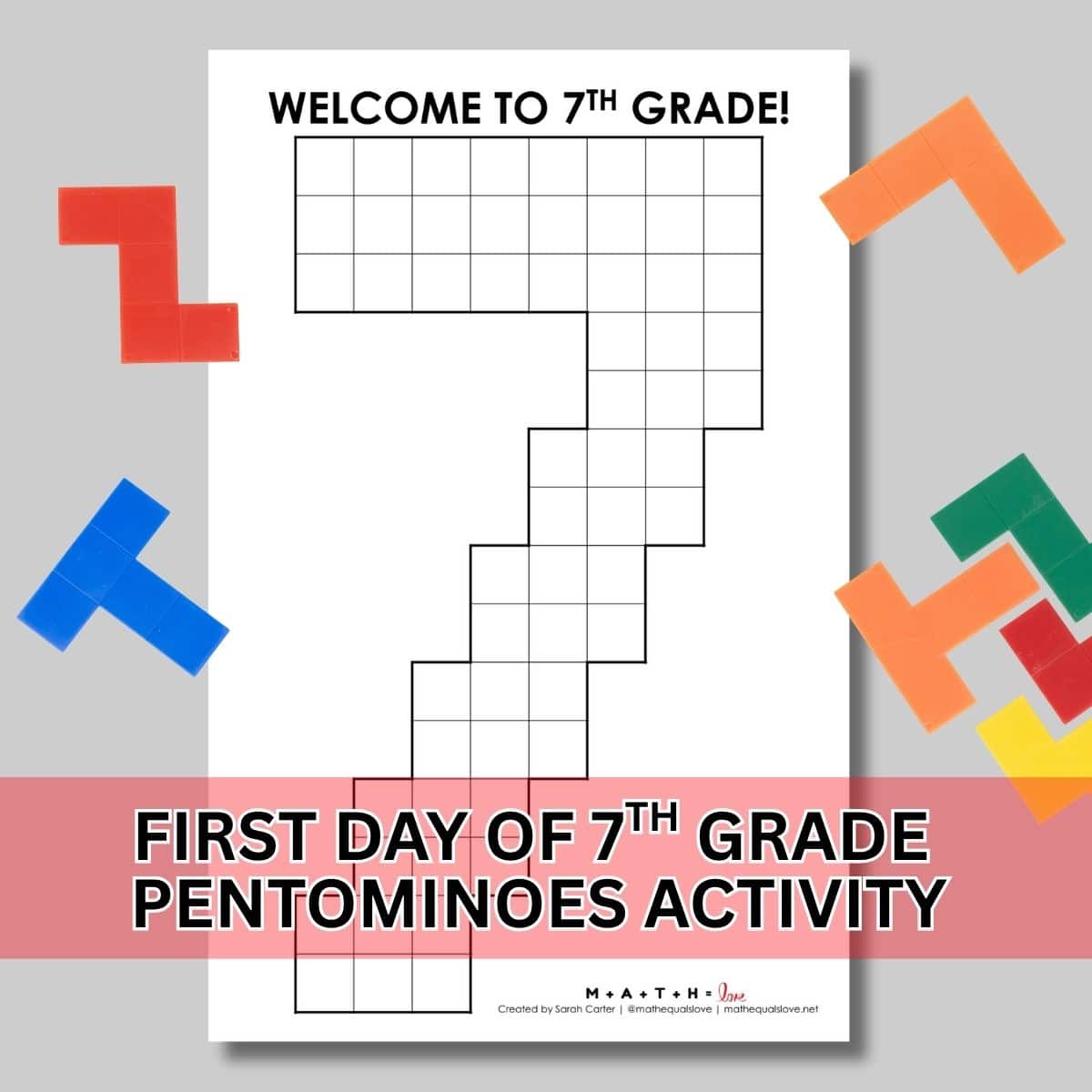 7th grade first day of school activity pentominoes puzzle.