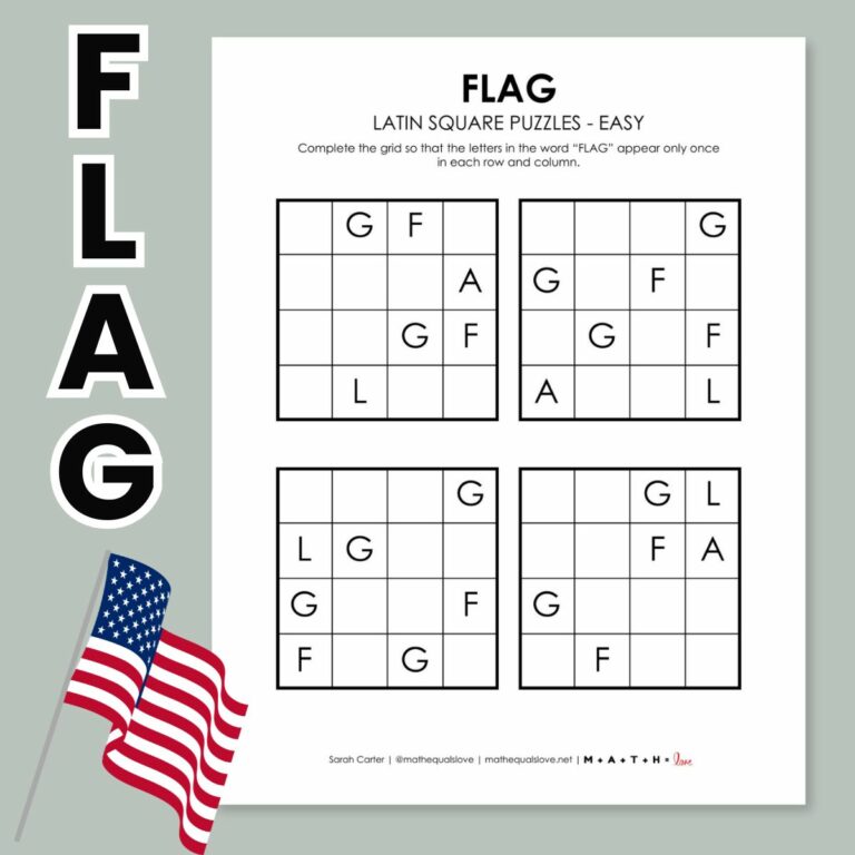 flag latin square logic puzzle.