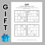 gift latin square logic puzzle free printable pdf.