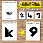 first week of school tangram puzzle activity kindergarten through ninth grade.