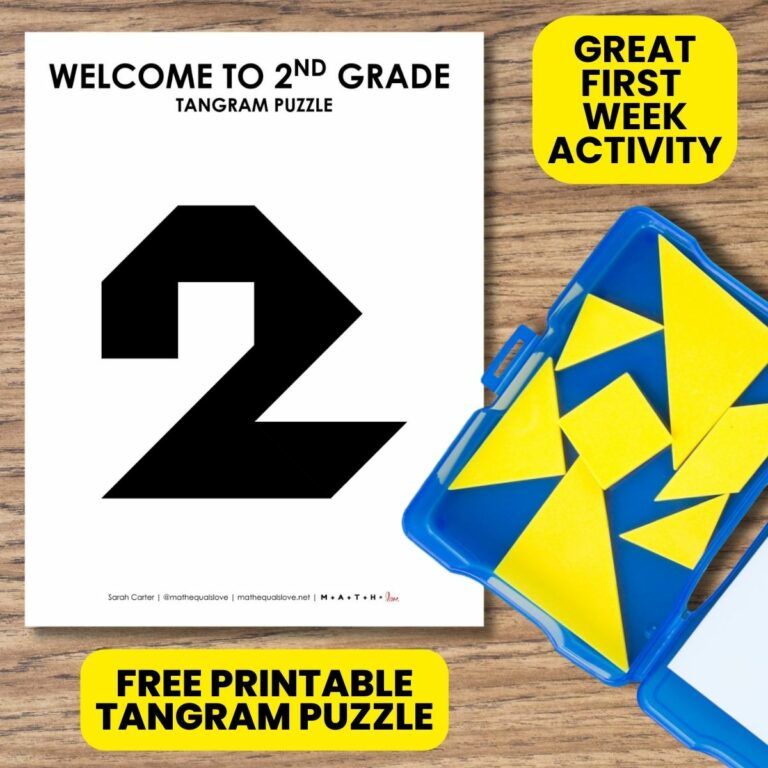 Grade Level Tangram Puzzles for First Week of School | Math = Love