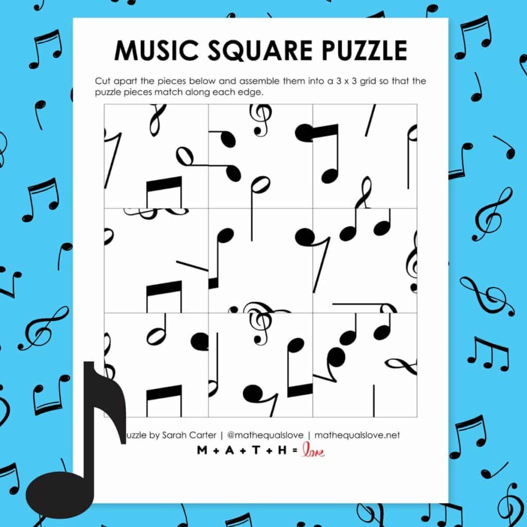 musical note square edge matching puzzle.