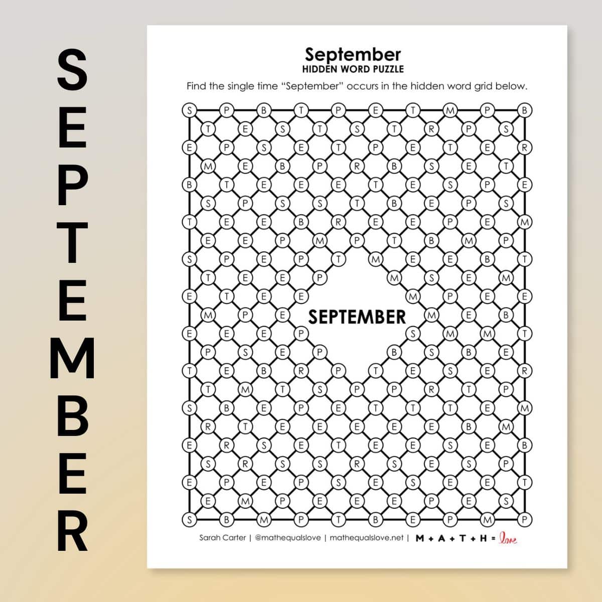 september hidden word puzzle.