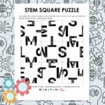 stem square edge matching puzzle for science, technology, engineering, and mathematics.