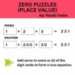 zero place value puzzles from naoki inaba.