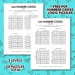 6x6 number cross logic puzzles.