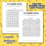 9x9 number cross logic puzzles free printable pdf.