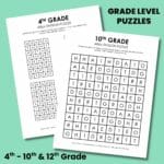 grade level area division logic puzzles for first week of school.