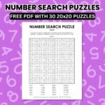 20 x 20 number search puzzles free printable pdf.
