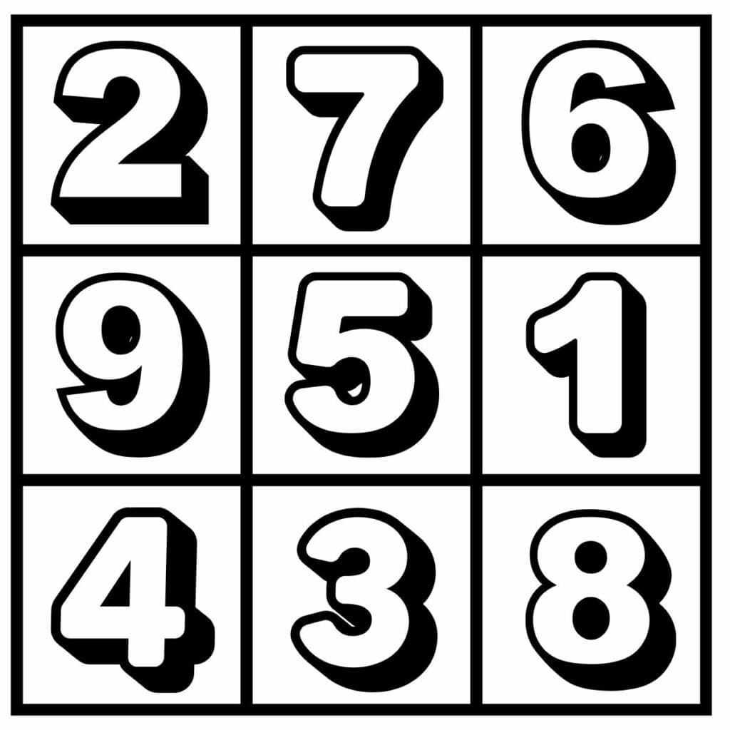 example of 3x3 magic square. 