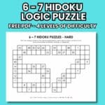 6-7 hidoku logic puzzles free printable pdf.