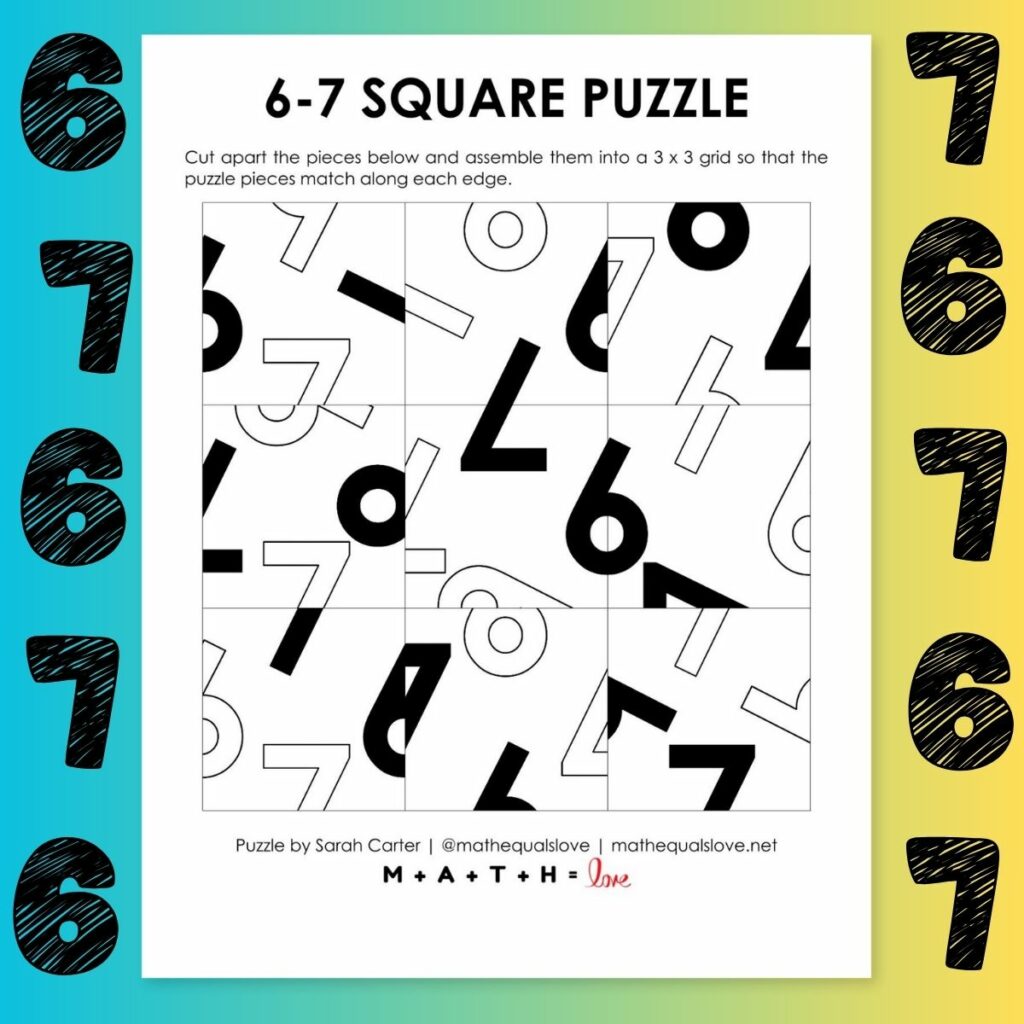 6-7 square edge matching logic puzzle. 