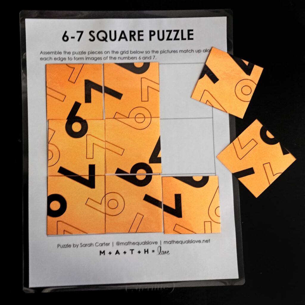 6-7 square edge matching logic puzzle. 