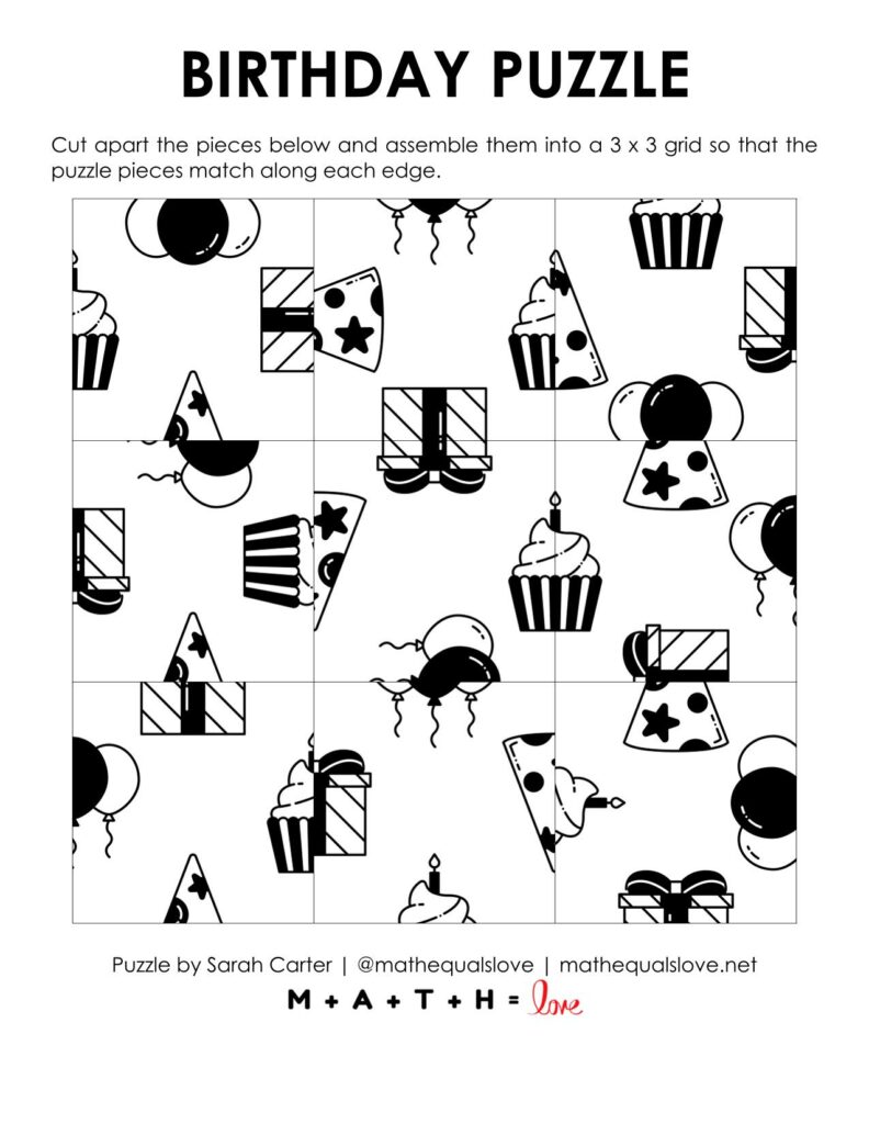 birthday edge matching puzzle.