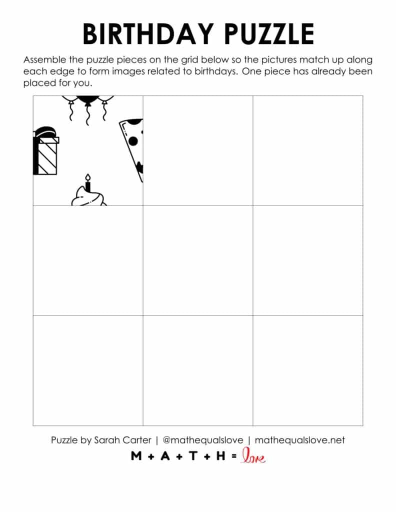 starting hint for birthday puzzle.