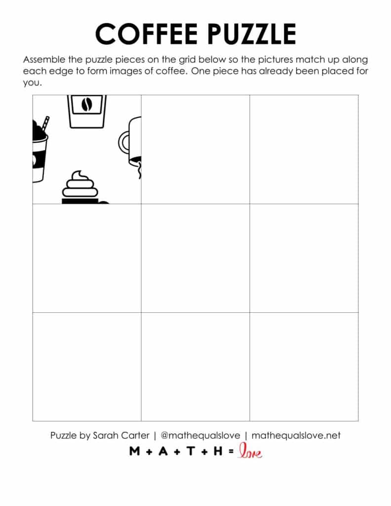starting hint for coffee logic puzzle.