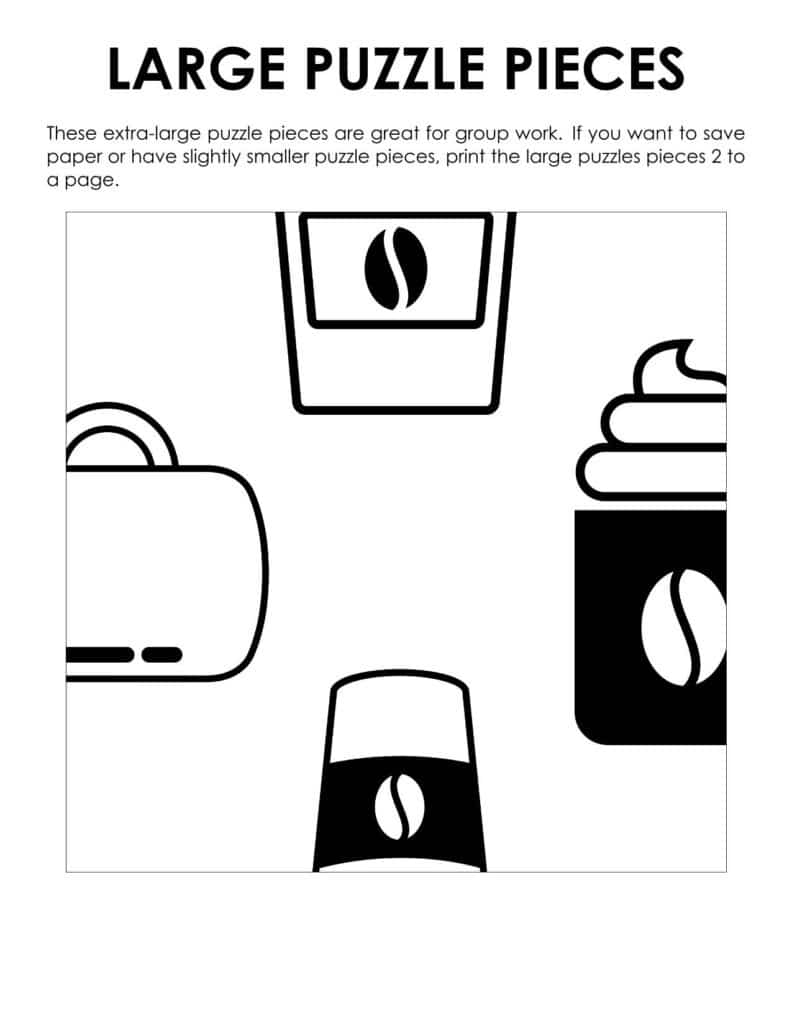 jumbo pieces for coffee edge matching puzzle.