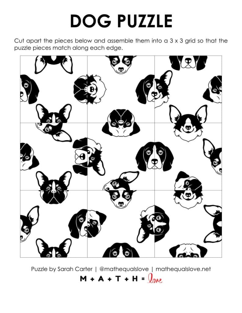 dog edge matching logic puzzle. 