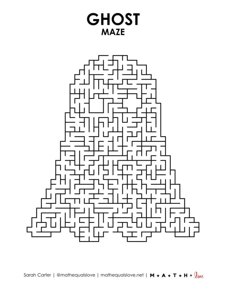 ghost maze free printable pdf. 