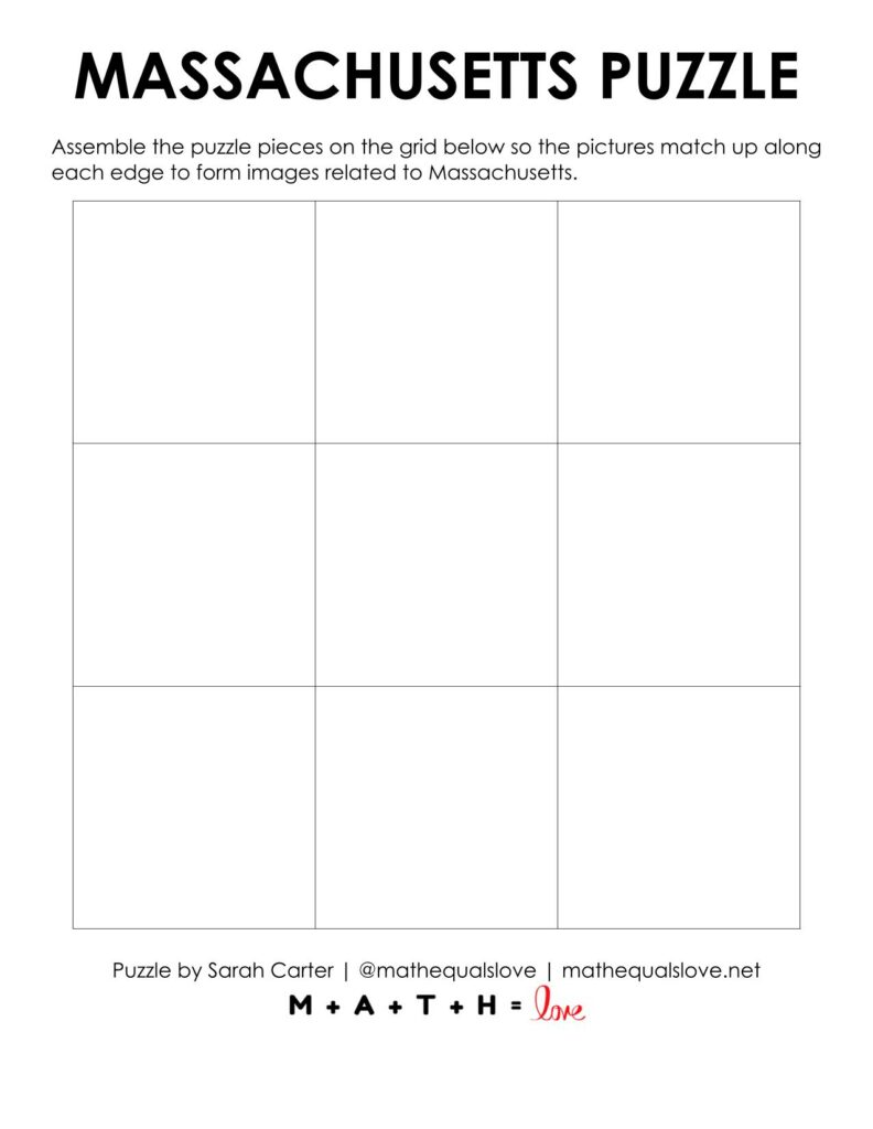 blank grid for massachusetts edge matching puzzle.