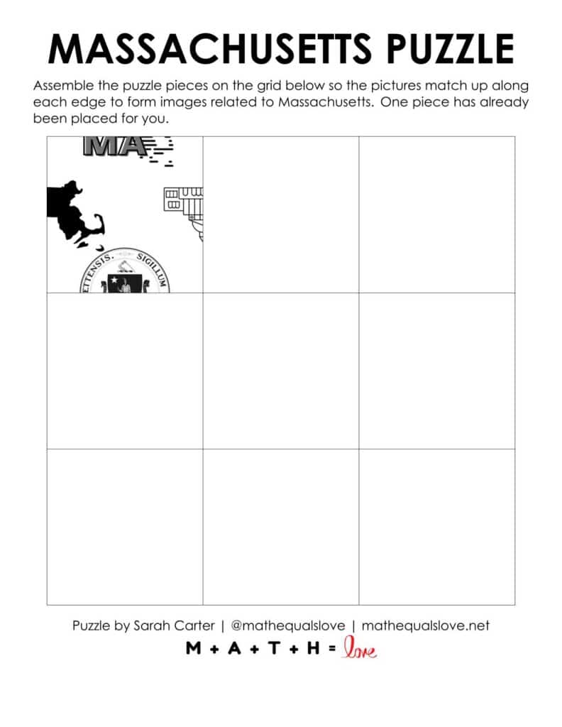 starting hint for massachusetts edge matching puzzle.