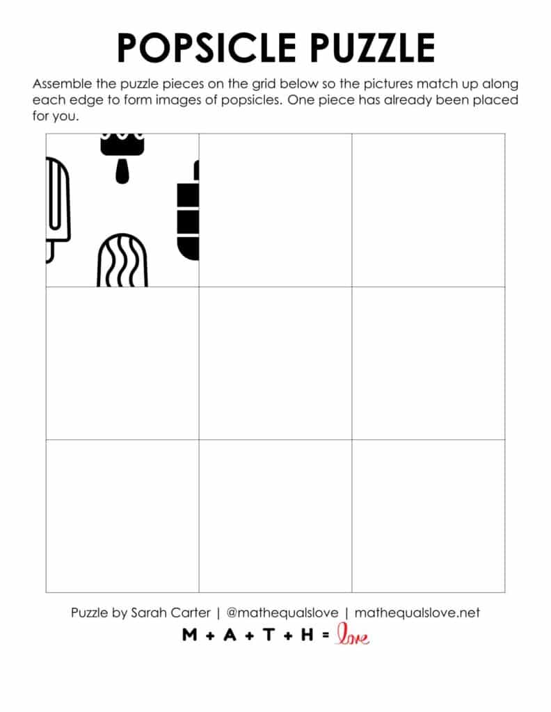 starting hint for popsicle edge matching puzzle.