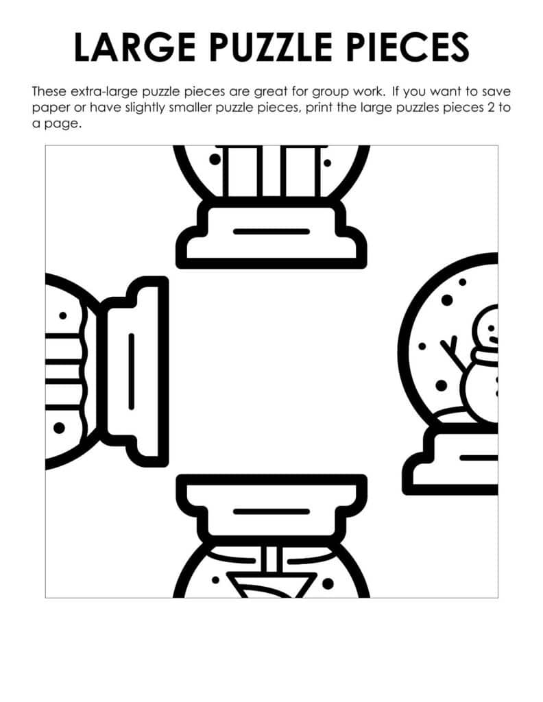 jumbo version of snow globe edge matching puzzle. 