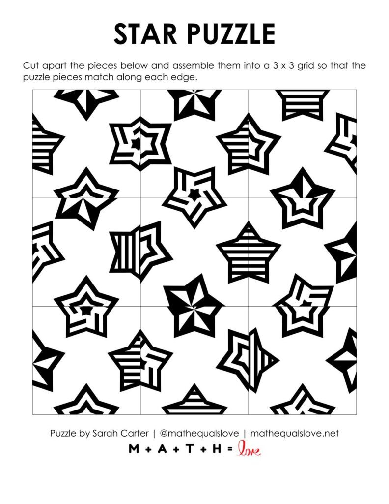star edge matching logic puzzle. 