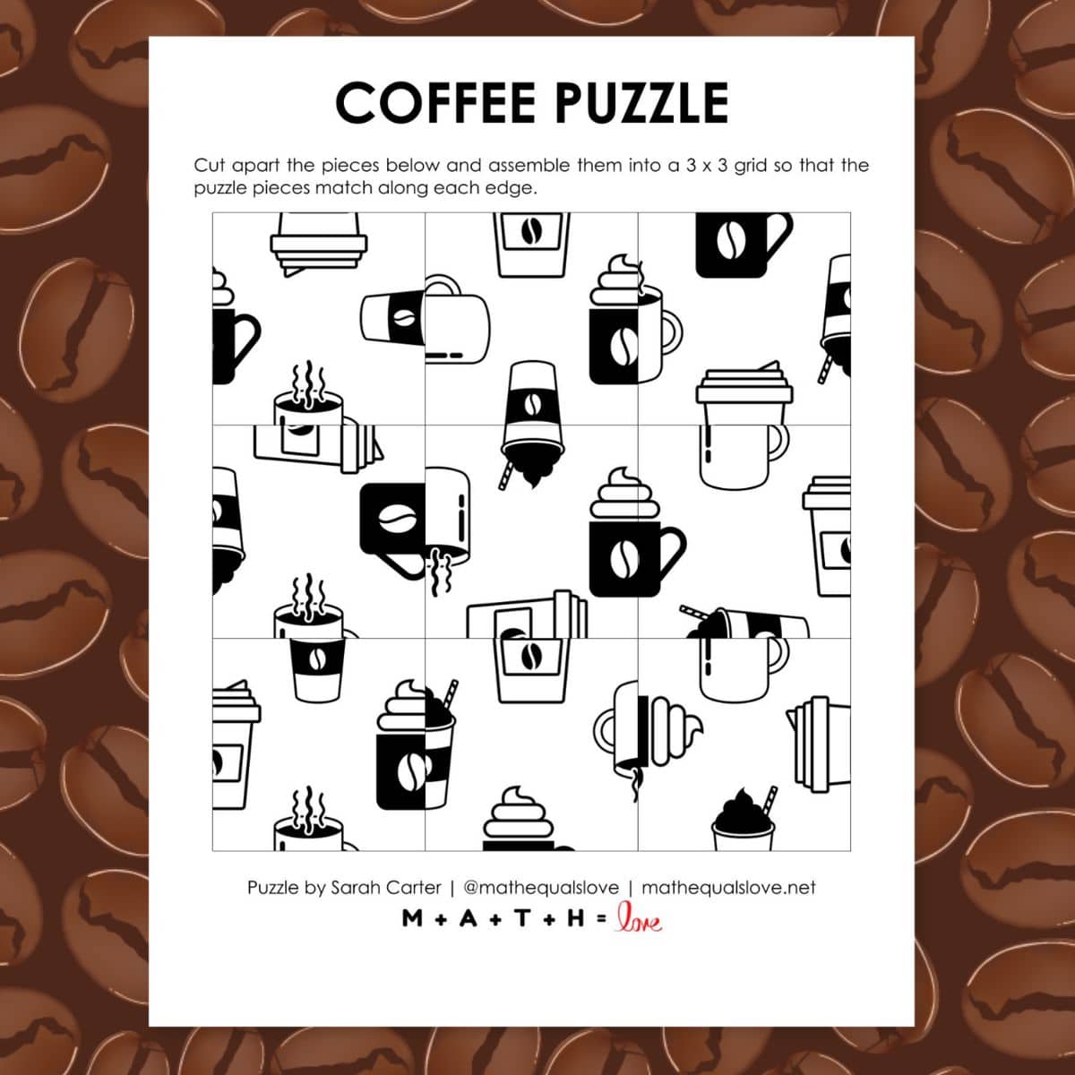 coffee edge matching logic puzzle.