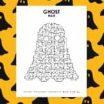 ghost maze free printable pdf for halloween.