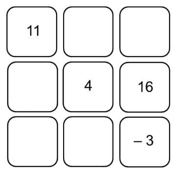 integer magic square puzzle from don steward. 