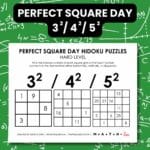 perfect square day hidoku logic puzzle.
