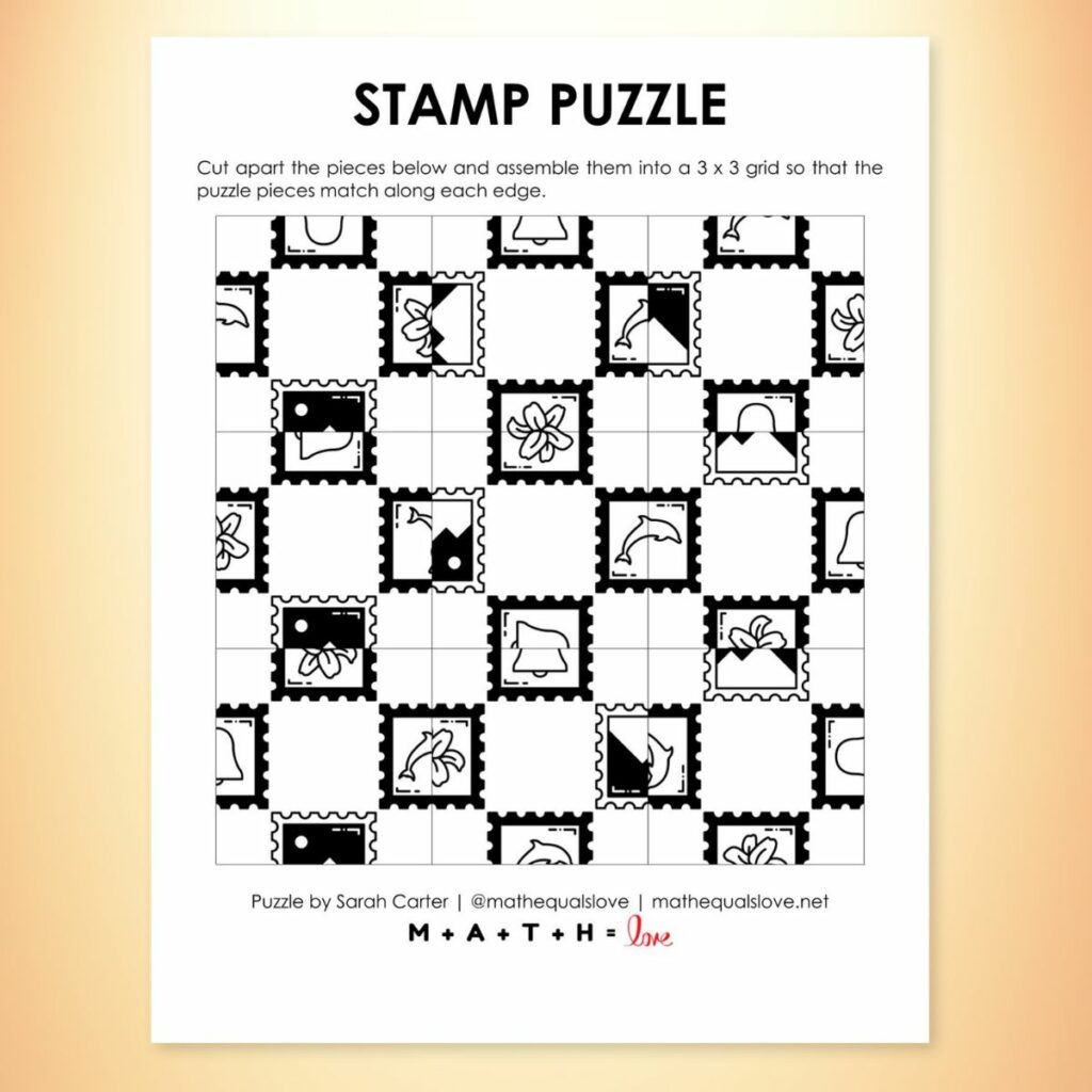 postage stamp edge matching puzzle.