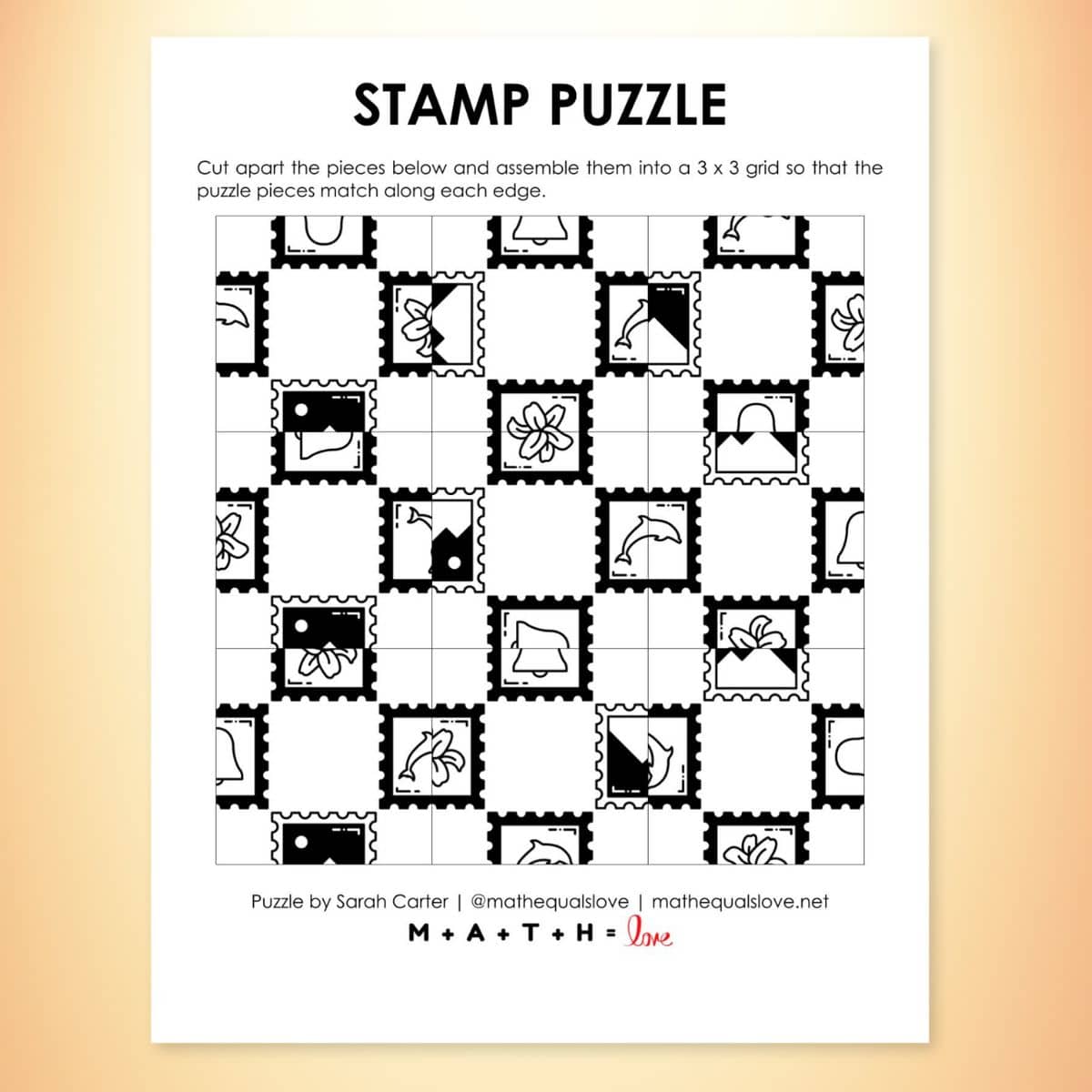 postage stamp edge matching puzzle.