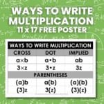 ways to represent multiplication poster.