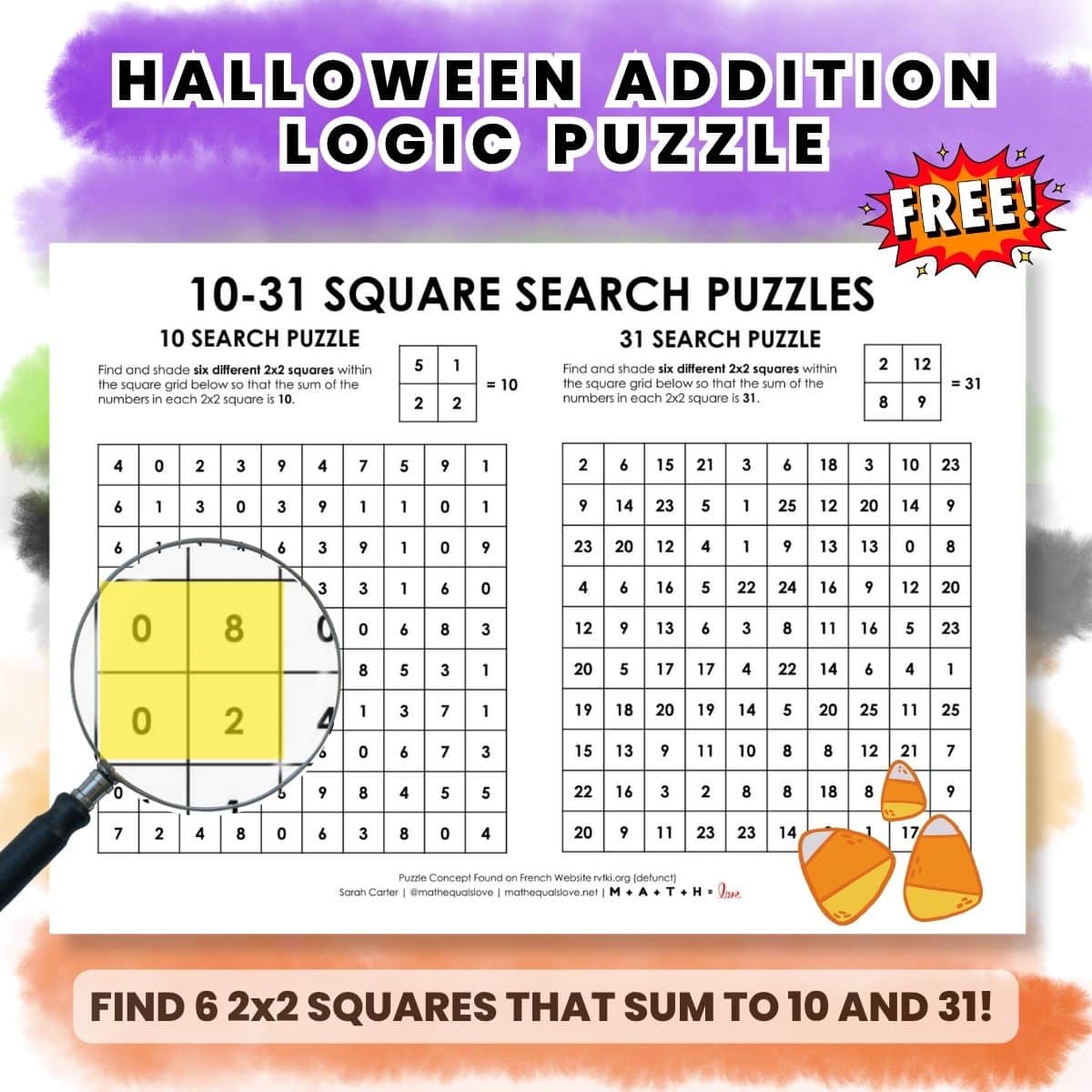 10-31 Halloween Square Search Puzzles