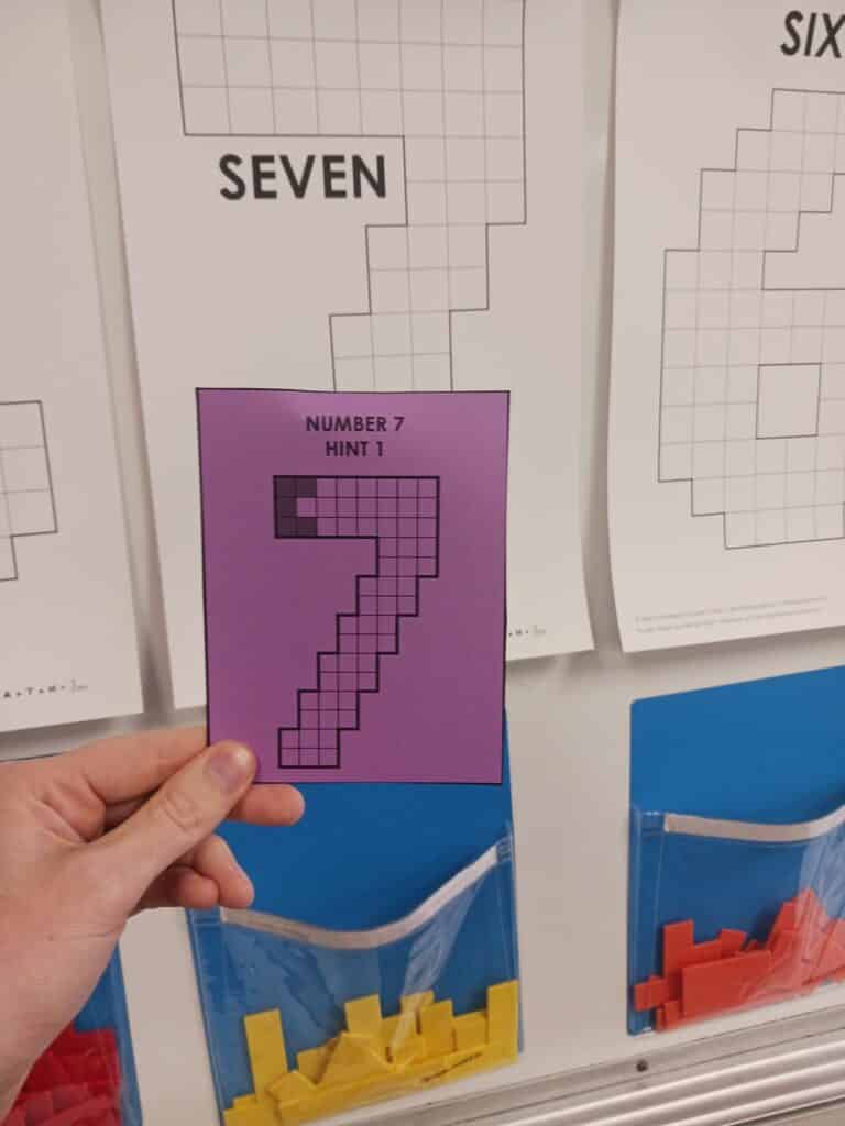 seven pentominoes puzzle hint. 