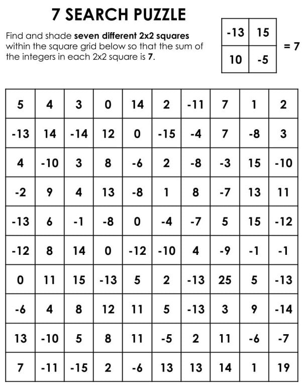 7 search puzzle. 