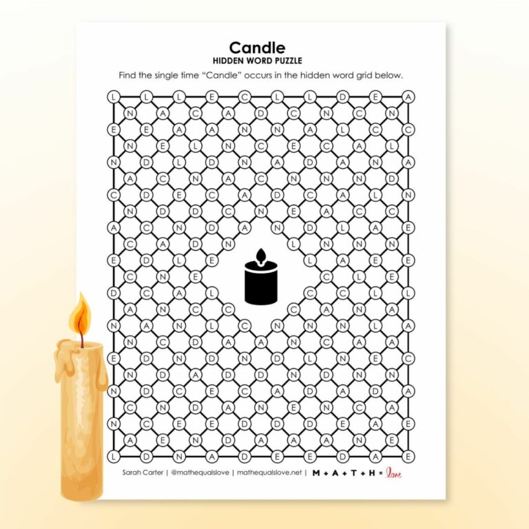 candle hidden word puzzle.