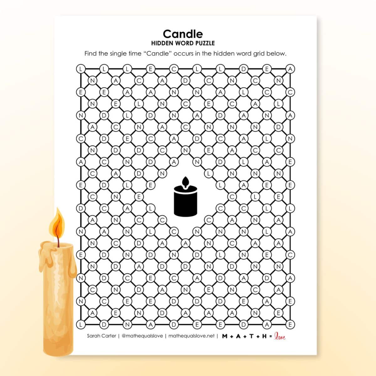 candle hidden word puzzle.