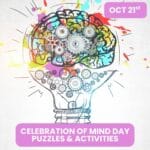 celebration of mind day activities and puzzles.