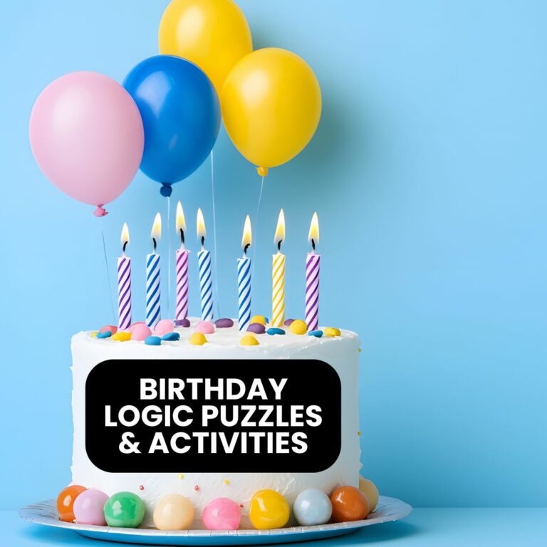 birthday logic puzzle printables and activities.