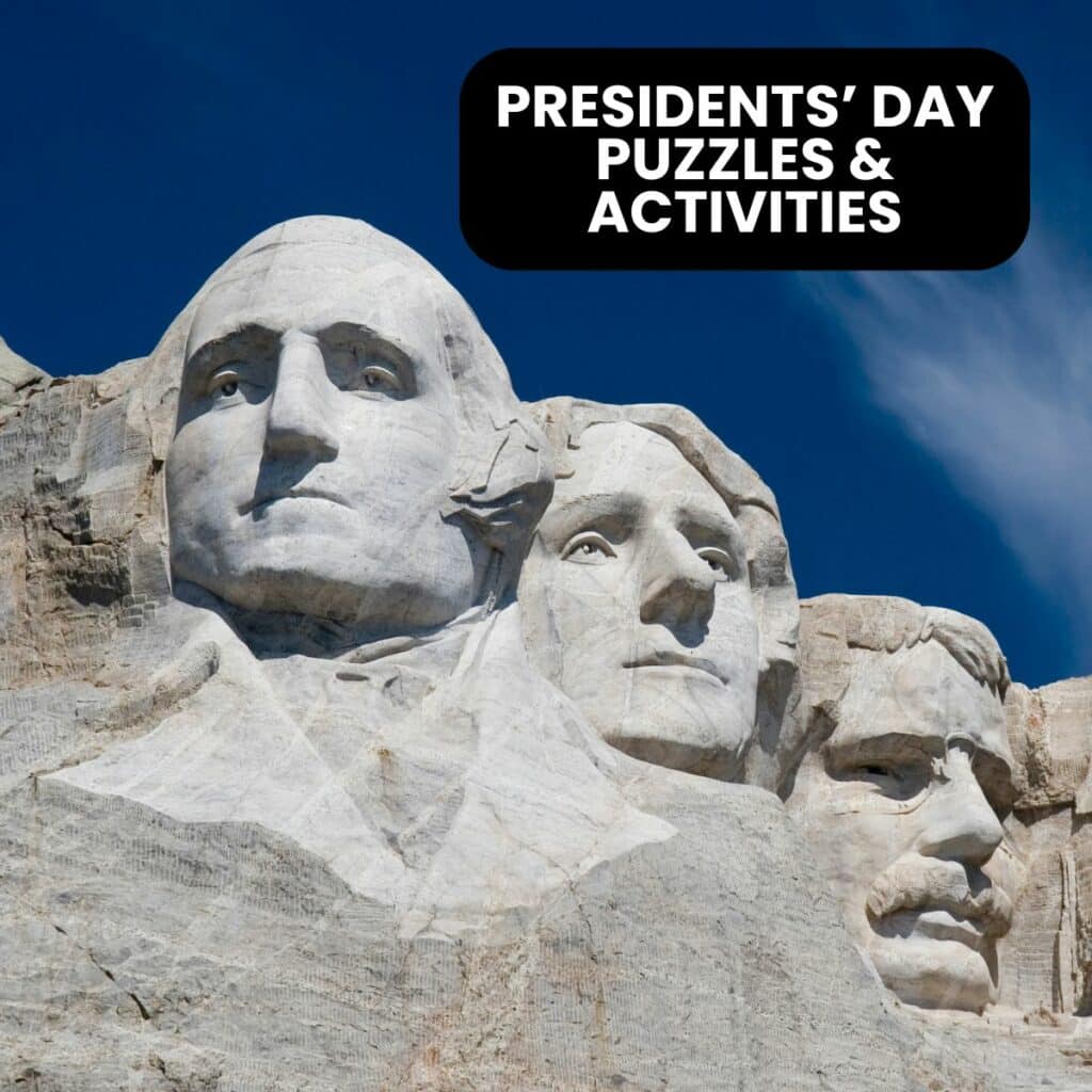 presidents' day puzzles and activities. 