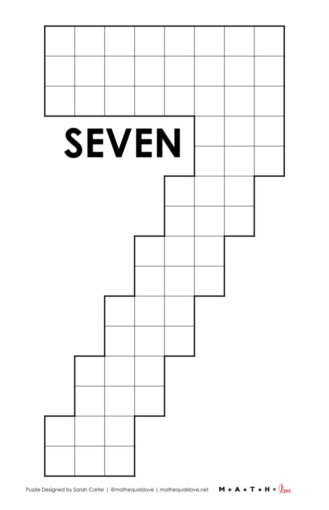 seven pentominoes puzzle. 